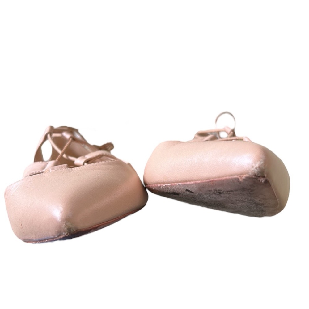 Loeffler Randall Ambra Nude Lace-Up Ankle Wrap Leather Ballet Flats - 8 - Picture 13 of 16